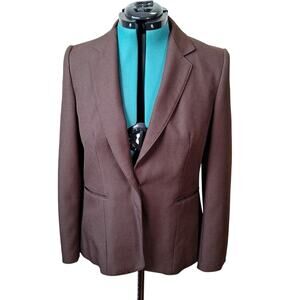 Vintage Levis Brown Polyester Blazer Jacket Women Size Large Mod Disco Grandma